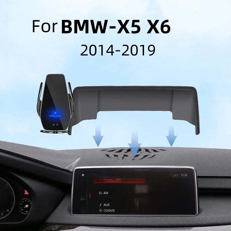 2014-2019 Für BMW X5 F15 X6 F16 Auto Bildschirm Telefon Halter Drahtlose Ladegerät Navigation Änderung Innen 10,3 zoll Größe Image