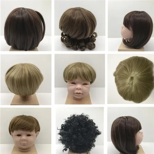Neueste 7 verschiedene modelle Reborn Puppe Haar Perücke DIY Reborn Baby puppe Kurz und Lockige