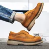 100% echtes Leder Schuhe Männer Schuhe Mann Brogues Herbst Frühen Winter Kuh Leder Herren Casual Schuhe Flache Schwarz Gelb KA4812