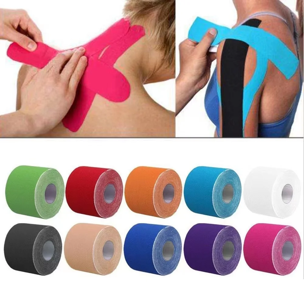 5M Größe Kinesiologie Tape Athletic Hansaplast Sport Recovery Strapping Gym Wasserdichte Tennis Muskelschmerzlinderung Bandage Image