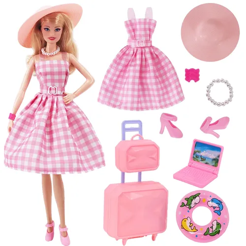 Rosa Serie Barbies Puppe Kleidung Schuhe Zubehör Reisekoffer Spielzeug passen 11 8 Zoll Barbies