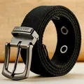 Plus Size 130 140 150 160 cm Canvas Military Tactical Belt Man Alloy Pin Buckle Stripe Jeans Belts