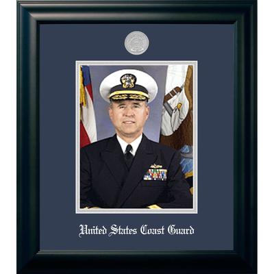 Patriot Frames Coast Guard 8x10 Portrait Black Frame Silver Medallion