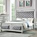 Acme Varian EK BED Gray Velvet & Mirrored