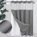 No Hook Waffle Weave Shower Curtain and Liner Set Sheer Window