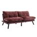 Futon Sofa Couch Bed, Modern Convertible Sofa Bed Loveseat, Folding Loveseat Sleeper Sofa with Adjustable Backrest & Metal Legs