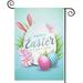 Spring Easter Small Garden Flag Vertical Double Sided Burlap Welcome Farmhouse Yard Outdoor Decoration 12 x 18 Inches