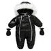 Dezsed Toddler Baby Down Cotton Solid Rompers Newborn Baby Boy Girl Hooded Clothes Snow Suit With Gloves Winter Jumpsuit Thicken Warm Outwear With Zipper 6-24M