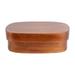 FRCOLOR Lunchbox Wooden Japanese Natural Wood Eco-friendly Bento Box Sushi Box Portable Food Storage Container(Coffee Long Clause)