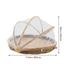 Food Basket Bamboo Cover Woven Tent Serving Bread Screen Fruit Mesh Net Storage Tray Picnic Baskets Wicker Kitchen Lid