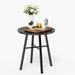 Outdoor Bistro Table Round Metal Patio Dining Table Small Side End Adjustable Outdoor Furniture Table Black