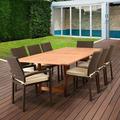 Amazonia Willow 9-Piece Solid Wood 100% FSC Patio Dining Set