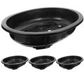 flower pot 4Pcs Bonsai Flowerpot Household Oval Bonsai Pot Plastic Flower Pot Gardening Bonsai Container