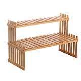 Dcenta Countertop Bamboo Plant Shelf Bamboo Flower Pot Stand Balcony Flower Rack Cabinet Organizer Multi-Function DIY Desktop Storage Rack for Living Room Bedroom Kids Room