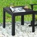 Outdoor Square Side Table Oversize Adirondack Side Table Acacia Wood Frame w/Oil Finished All-Weather Weight Capacity 220lbs Black