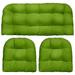 RSH DÃ©cor Indoor Outdoor 3 Piece Tufted Wicker Settee Cushions 1 Loveseat & 2 U-Shape Weather Resistant ~ Choose Color ( Green 2-19 x19 1-41 x19 )