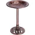 SPECSTAR Bird Bath 28 inch Height Polyresin Lightweight Antique Outdoor Garden Birdbath Bronze