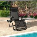 Gymax Zero Gravity Chair Folding Recliner Lounge Chair w/ Cushion Cup Holder Black