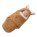 EUBUY Baby Plush Blanket Super Soft and Fluffy Wool Sleeping Bag Soft Quilt Baby Shower Gift for Baby 0-1 Months Khaki