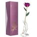 Gifts for Girls and Women 24K Gold Plated Rose Flower Pink Green Leaf Decoration with Base for Valentine s Day Mother s Day