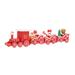 Christmas Wooden Train Gift Creative Wood Desktop Adornment Table Decoration Funny Children Toy for Home Party (Red)