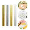 Walmeck 4 Rolls Gold & Silver Hot Foil Paper Hot Foil Roll Used with Hot Foil Pen