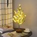 Weloille Small Christmas Tree For Trees Lamp With LED Lights Artificial Lighted Snowy Tree For Tabletop Desk Decor 21.65 Inch Fake Tree For Centerpiece Decorations