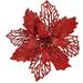 12 pcs 6â€� Christmas Poinsettia Flower Glitter Poinsettia Tree Ornaments Red Artificial Flower Decorating Wreath Garland Great for Wedding Holiday and Home Decor with Stems