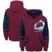 Youth Burgundy Colorado Avalanche Face Off Color Block Full-Zip Hoodie