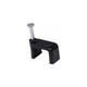 Black Flat Cable Clips 8mm 100 pieces - Silver