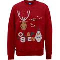 Disney Frozen Christmas Olaf And Sven Red Christmas Jumper - S