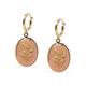 Women's Gold / Pink / Purple Gold-Plated Pink Rose Cameo Hoop Earrings Vintouch Italy