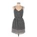 Forever 21 Casual Dress - Mini V Neck Sleeveless: Black Dresses - Women's Size Large