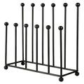 Dibor Recycled Cast Iron Welly Boot Rack Matte Black Six Pair Wellington Boot Stand Indoor/Outdoor Shoe Storage Unit Shoe Rack Boot Organiser Contemporary Porch Mudroom Doorstep Garden Accessory