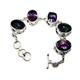 GemsOnClick Mystic Quartz Silver Sterling Bracelets for Women Link Style Toggle Clasps L 6.5 to 8 Inch