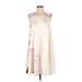 Cynthia Rowley Casual Dress - A-Line Scoop Neck Long sleeves: Ivory Print Dresses - Women's Size 4