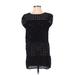 Johnny Was Casual Dress - Shift Crew Neck Short sleeves: Black Print Dresses - Women's Size X-Small