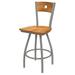 Holland Bar Stool Voltaire 25" Swivel Bar Stool Wood/Metal in Gray | Bar Height (30" Seat Height) | Wayfair 83030ANMedMplBMedMpl