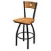 Holland Bar Stool Voltaire 25" Swivel Bar Stool Wood/Metal in Blue/Black | Counter Stool (25" Seat Height) | Wayfair 83025BWMedMplBMedMpl