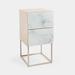 Everly Quinn Yuvi Nightstand Wood/Glass in Pink | 23.62 H x 13.39 W x 11.81 D in | Wayfair BFC9E9932A2C4FF38D5E16753E5040DD