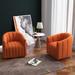Barrel Chair - Latitude Run® Ganey 29" Wide Tufted Velvet Swivel Barrel Chair in Orange | Wayfair E009968143B14DAA9AB2EEEE28463BB0