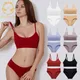 ACELANDY-Sexy Seamless Bra Set Push Up Women's Brassiere Fitness Underwear Lingerie Soft Bra+Pantys