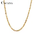 CACANA 316L Edelstahl Kette Halsketten Für Mann Frauen Gold Silber Farbe Für Anhänger 0 4 cm Doppel