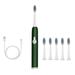 Winter Deals! UHUYA Electric Toothbrush Electric Toothbrush with 6 Brush Heads 5 Cleaning Modes Upgraded Electric Toothbrush Longer Life Faster Chargin Green