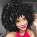 Queentas Grey Wigs Curly Wigs for Black Women Synthetic 70s 80s Mens Wigs Short Kinky Curly Wigs with Bangs Full Wig Disco Wigs