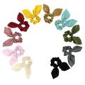 bowknot hair tie 10pcs Bowknot Hair Rings Hair Rope Stretchy Girl Hair Ties Creative Ear Hair Accessories for Women Lady Wearing (Random Color)