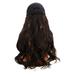 Women Wig Cap 1PC Women Wig One-Piece Hat Wig Long Curly Hair Wig Fashion Elegant Hairpiece with Casual (Black)