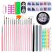 1 Set Complete Manicures Tool Kit Nail File Manicure Pen Set Professional Nail File Brush Kit Colored Drawing Pen File Kit Nail Art Tool for Women Girls (Manicure Tool 2 Style)