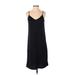 Bar III Casual Dress - Slip dress V Neck Sleeveless: Black Solid Dresses - Women's Size Small