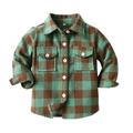 Jalioing Kids Checkered Coats Long Sleeve Turn down Collar Single-Breasted Classic Lounge Jackets (3-4 Years Green)